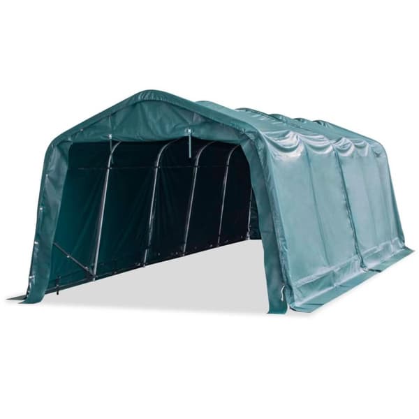 vidaXL Flyttbart kvegtelt PVC 550 g/m² 3,3x8 m mørkegrønn