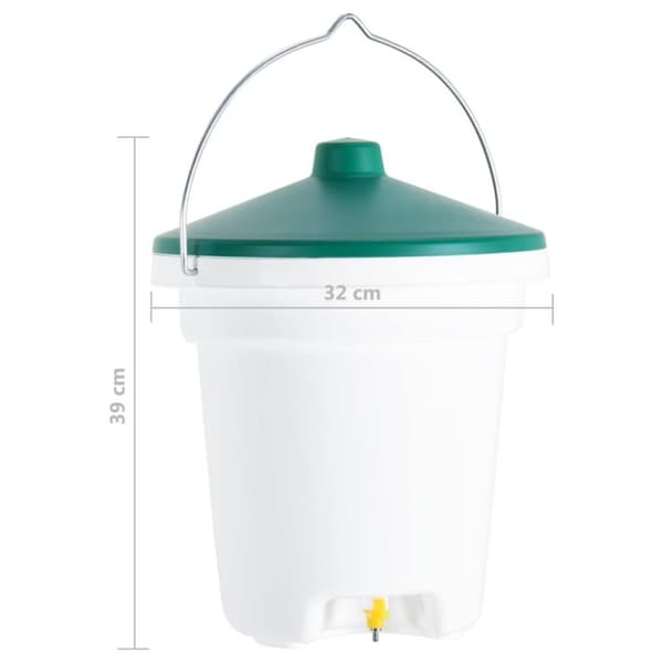 vidaXL Vattenautomat med nipplar för fjäderfä 12 L