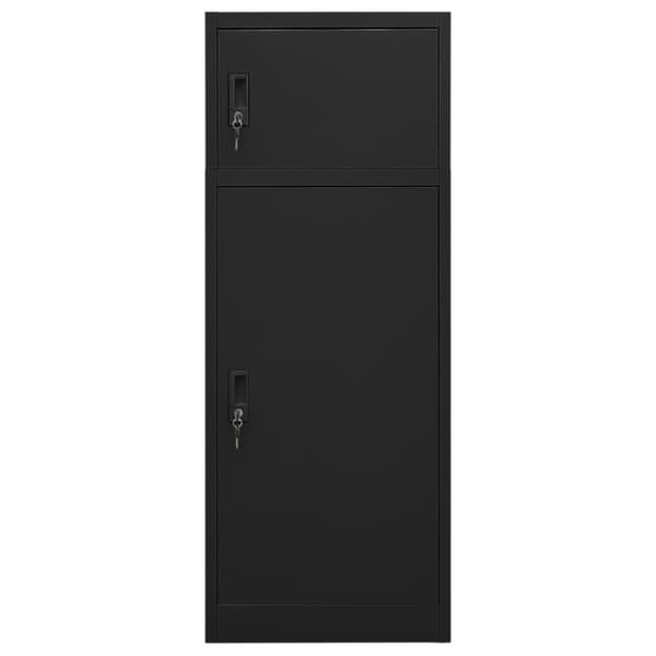 vidaXL Salskap svart 53x53x140 cm stål