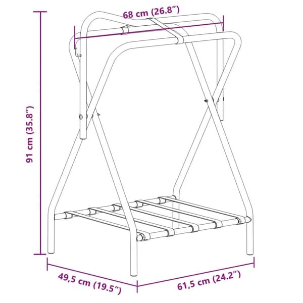vidaXL sadelholder foldbar jern sort