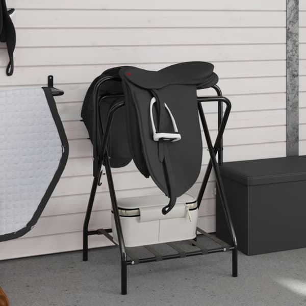 vidaXL sadelholder foldbar jern sort