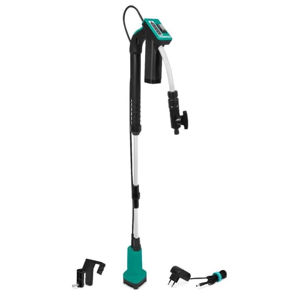 VONROC Batteridriven Dränkbar Pump för Regnvattenstunnor – 50W, 1500 l/h, 12V, Teleskopiskt Rör & Torrkörningsskydd