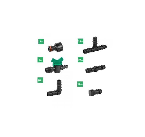 Tillbehörssats för droppledning 16mm - 81st.
