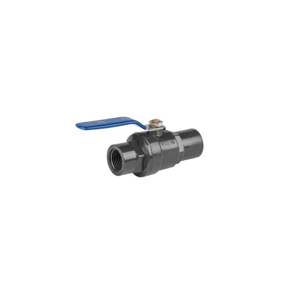 PN10 PVC combined valve, SS handle 1 1/2" female / 1 1/2" female