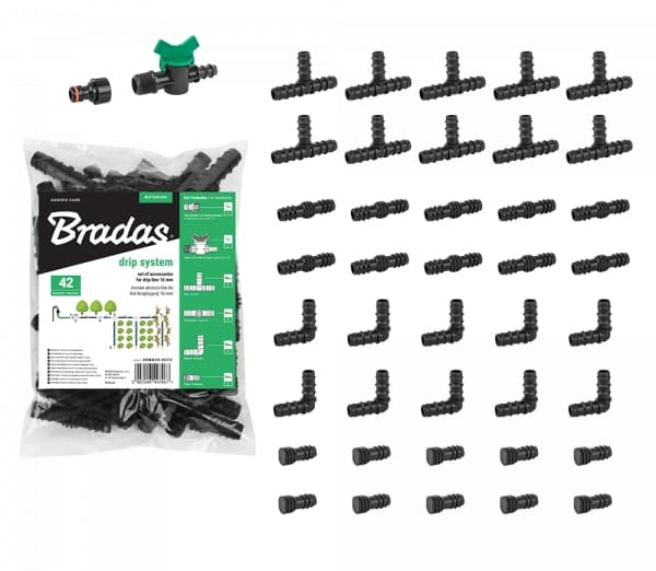 Set med 5 produkter. Tillbehörssats för droppledning 16mm - 42st.