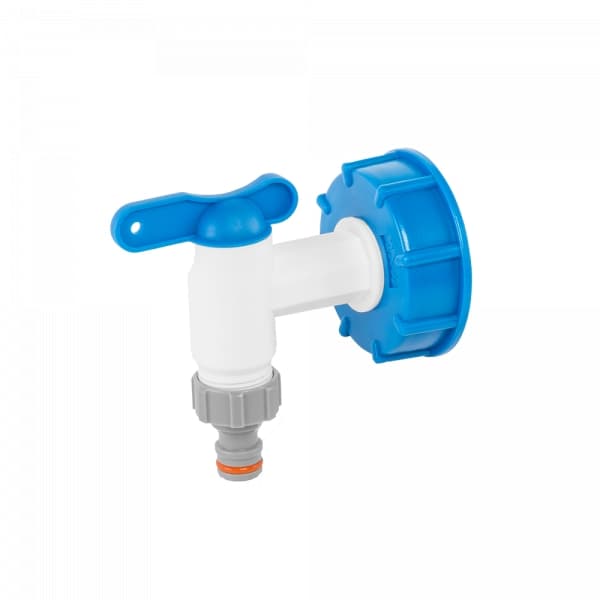 Sæt med 3 produkter. IBC-adapter S60x6 med ¾" PP og ¾" hunhaneadapter