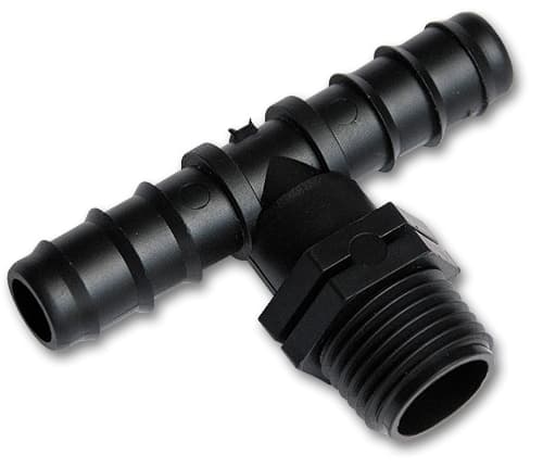 Set med 35 produkter. T-skjorte, 3/4" hann, 2 x 25 mm slangemottak