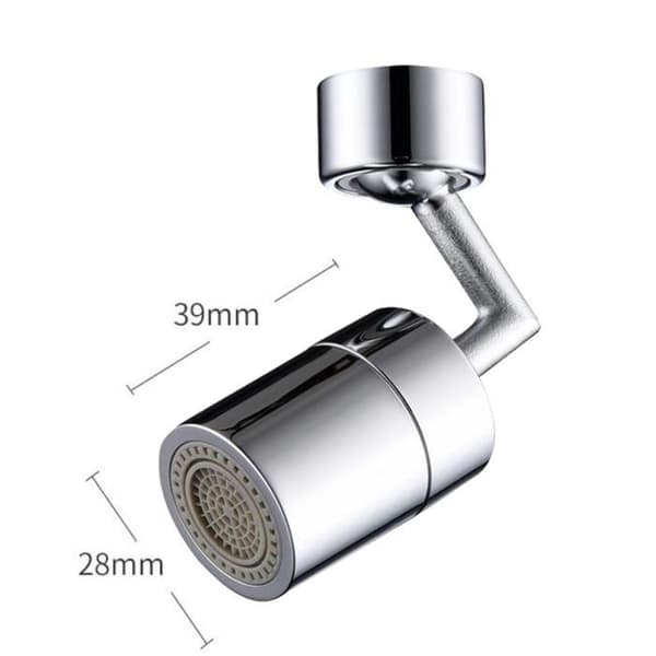 Rotationsförlängning för kran - Silver - 720° - Vattensparande - Stänkskydd - Universal