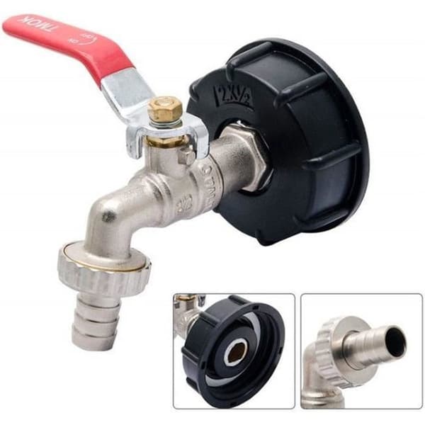 IBC Tank Adapter - Giftfri - Mässing - S60X6 - Trädgårdsbevattning - 1000 L