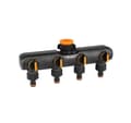 Miniatyrbillede 1 af 2: 4-vejs manifold med ventiler 1" indvendigt gevind til 3/4" indvendigt gevind