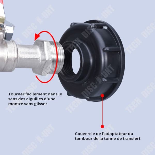 TD tankadapter S60x6 kranadapter Förkromad mässingsblandare Matoljetankkranar Gängad kontakt