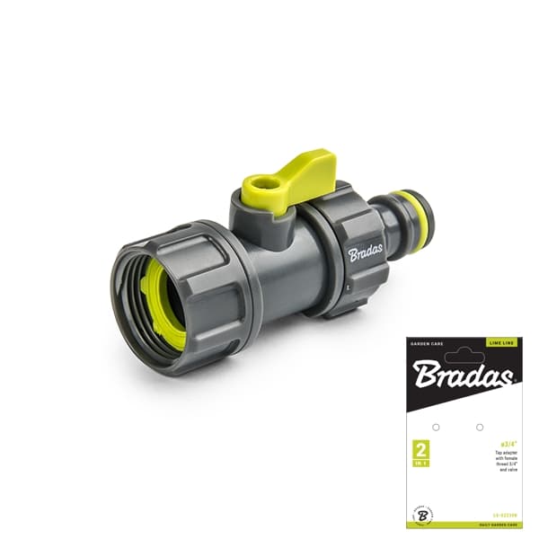 Set med 10 produkter. LIME LINE Tapadapter 3/4" med ventil