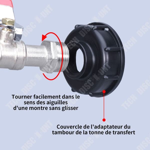 TD® kranventiladapter IBC S60x6, 3/4 mässingspip kranventil, slangadapter, regnuppsamlaruttag