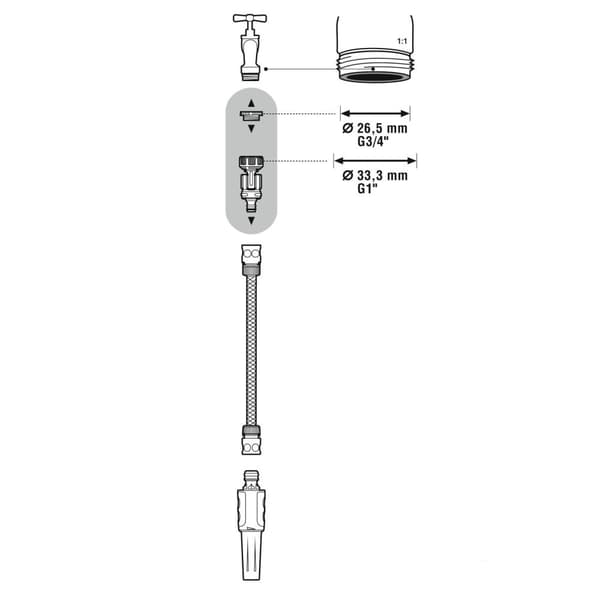 1-3/4” vinkeldrejelig havehaneadapter