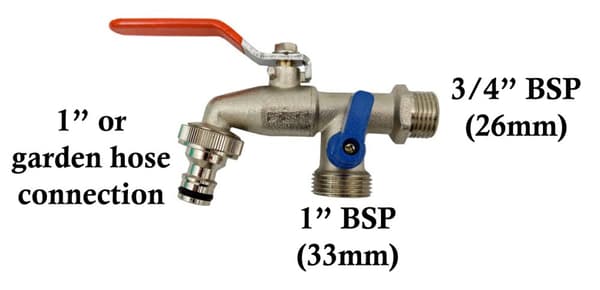 Dobbelt havehane 3/4”