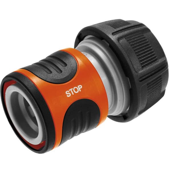 GARDENA Aquastop bevattningsanslutning för Ø19mm slang - Anti-vattenflöde - Power Grip - 5 års garanti