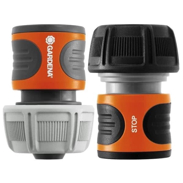 GARDENA snabbkopplingar och Aquastop Ø19 mm – För start och ände av rör – Med original GARDENA System – Motstår get och UV