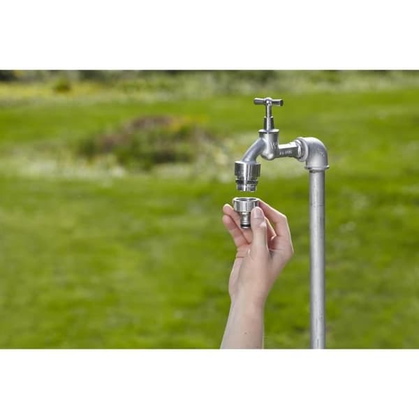 GARDENA Premium krankoppling 15 / 21 - Tillverkad av metall - Antistänksystem - Installation för OGS-anslutning (18240-20)