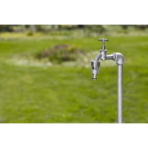 GARDENA Premium krankoppling 15 / 21 - Tillverkad av metall - Antistänksystem - Installation för OGS-anslutning (18240-20)