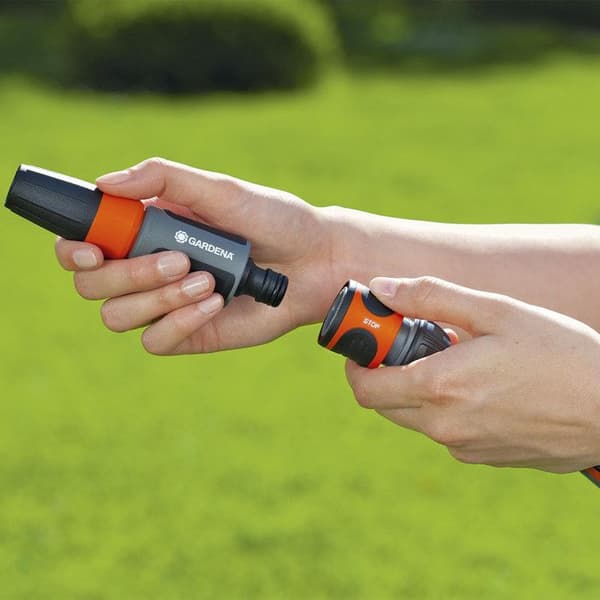 GARDENA Aquastop bevattningsanslutning för Ø19mm slang - Anti-vattenflöde - Power Grip - 5 års garanti