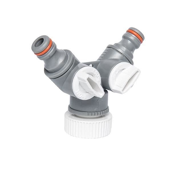 BRADAS WHITE LINE WL-2222 Y-koppling, slang- och krananslutning, 1" / 3/4"