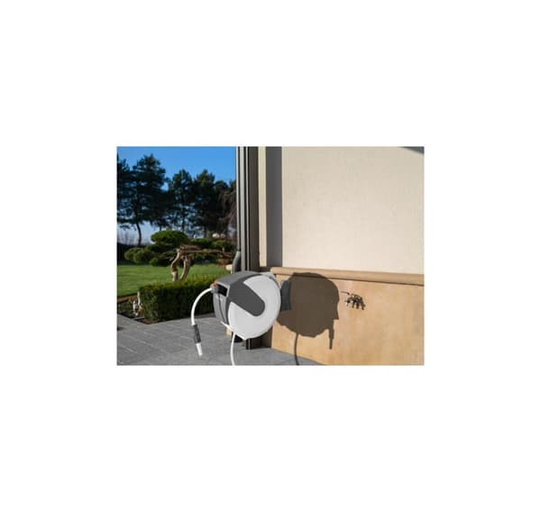 Automatiskt slangupprullarset WHITE LINE 1/2" 35m - färglåda