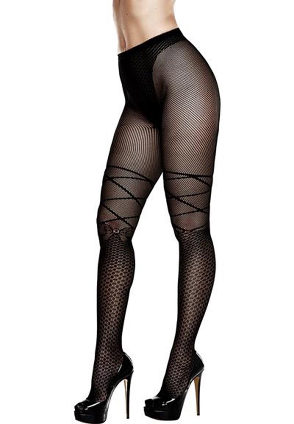 Ribbon And Bow Jacquard Pantyhose