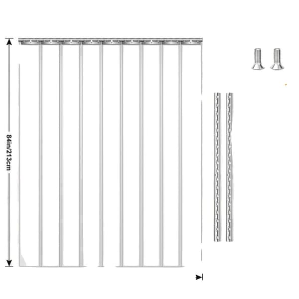 Tuulenpitävä PVC-nauhakatos, energiatehokas, kirkas näkyvyys,121x213cm 9KPL
