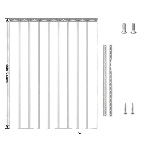 Vindbeskyttende PVC-stribegardin, energieffektiv, klar synlighed,121x243cm 9STK