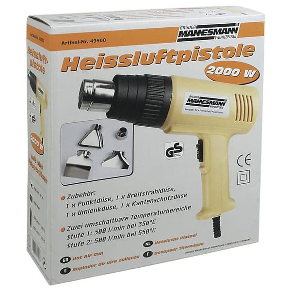 Brüder Mannesmann M49500 M49500 Värmepistol inkl. Tillbehör 2000 W