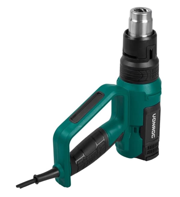 VONROC PRO Varmluftpistol - 2000W | Med LCD-skærm og 60 varmestande (50°C - 650°C)   | Inkl. Tilbehør 5 dele.