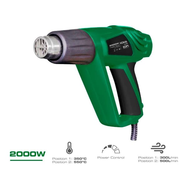 Koma Tools Varmluftpistol 2000w Grøn One Size / EU Plug