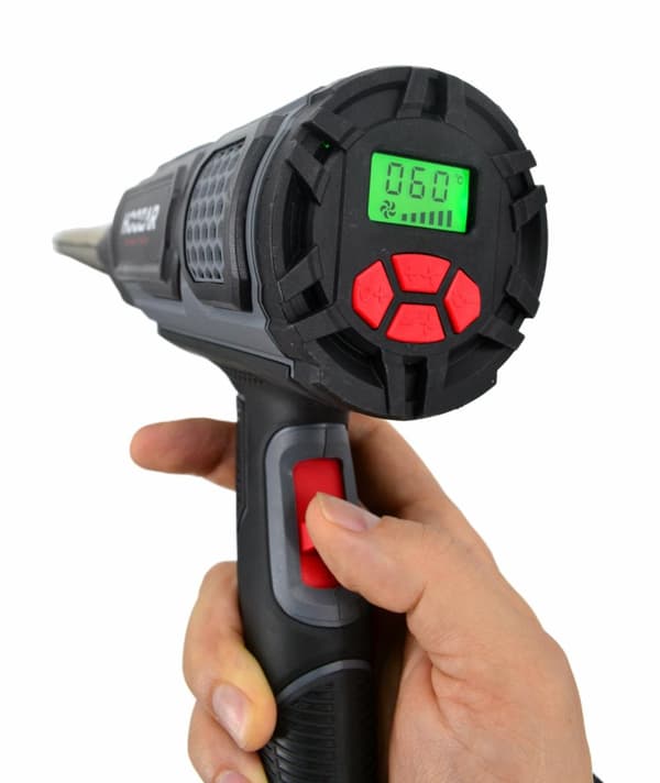 HOOZAR VARMEGUN 2000W MED JUSTERING OG TILBEHØR LCD-DISPLAY