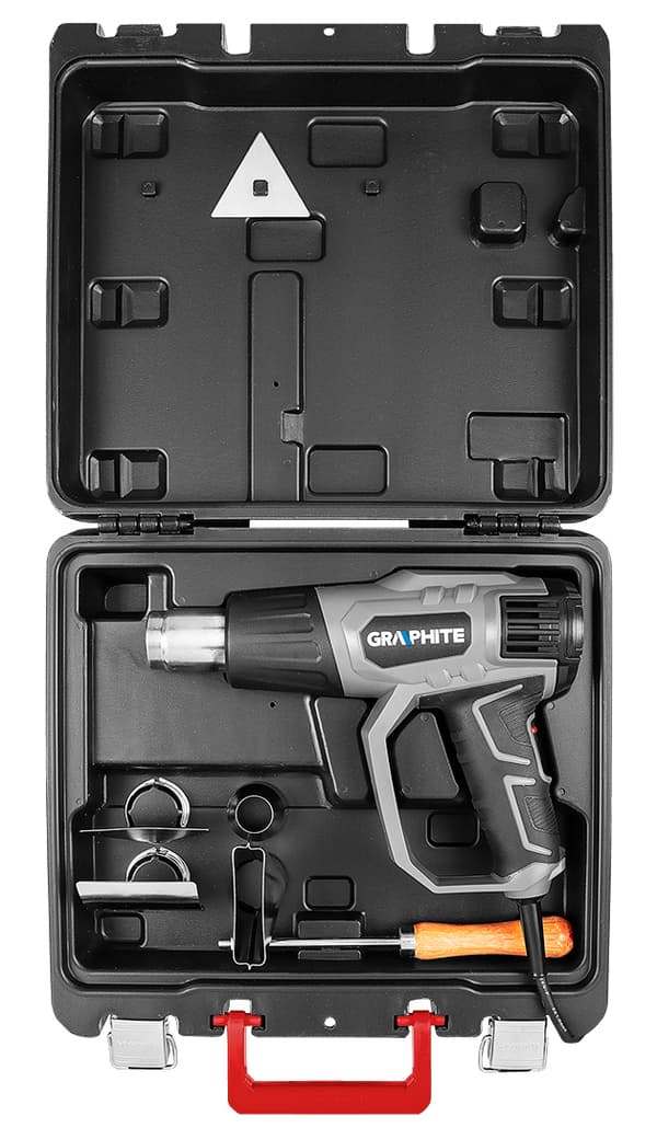 Varmepistol 2000W, temperaturområde: I: 50ºC, II: 50-550ºC, III: 50-550ºC, kuffert