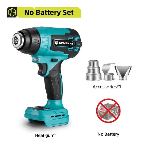 Elektrisk värmepistol, 2000W effekt, 9 växlar justerbar temperatur,Ingen batteri