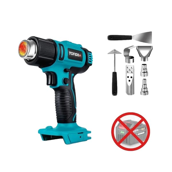 Varmepistol, 550℃ temperatur, 2500W effekt,Ingen batteri, 2000W og derover