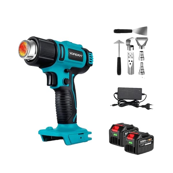 Varmepistol, 550℃ temperatur, 2500W effekt,Med 2 928VF Batteri, 2000W & Over