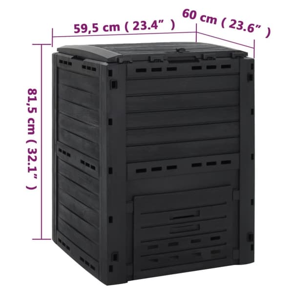 Kompostlåda svart 280 L polypropen