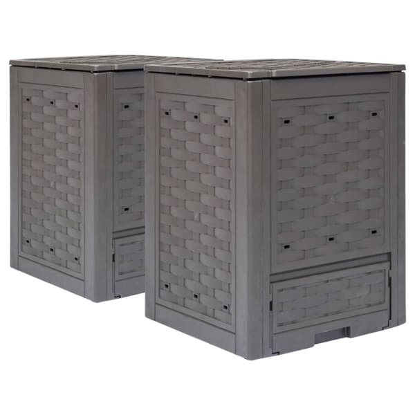 vidaXL kompostbeholdere 2 stk. 60 x 60 x 83 cm 600 l brun -  Kompostbeholdere