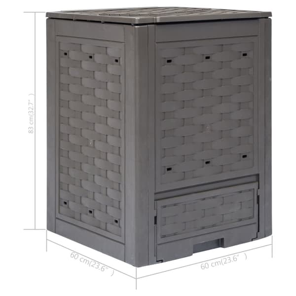 vidaXL kompostbeholder til haven 300 l 60 x 60 x 83 cm brun - Kompostbeholdere