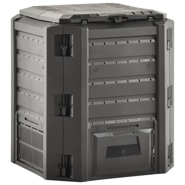 vidaXL Puutarhan kompostiastia musta 380 l -  Kompostorit