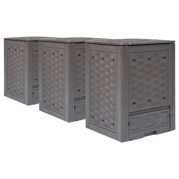 vidaXL kompostbeholdere 3 stk. 60 x 60 x 83 cm 900 l brun -  Kompostbeholdere