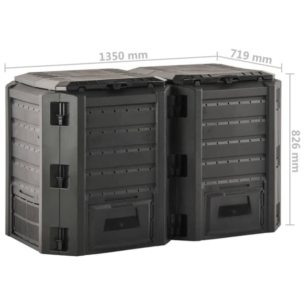 The Living Store Puutarhan kompostiastia musta 800 l -  Kompostorit