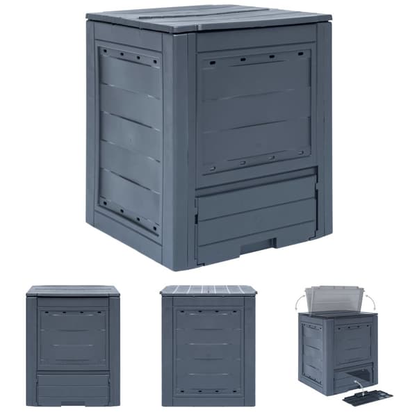 The Living Store Puutarhakompostori 60x60x73 cm 260 l harmaa -  Kompostorit