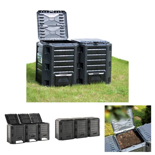 The Living Store kompostbeholder 1200 l sort -  Kompostbeholdere