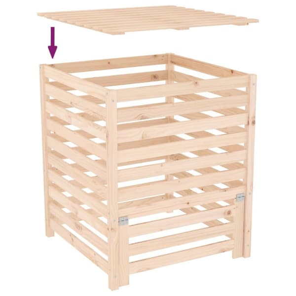 The Living Store Komposti 82,5x82,5x99,5 cm täysi mänty -  Kompostorit