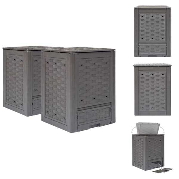 Kompostbeholdere - Living kompostbeholdere 2 stk. 60 x 60 x 83 cm 600 l brun