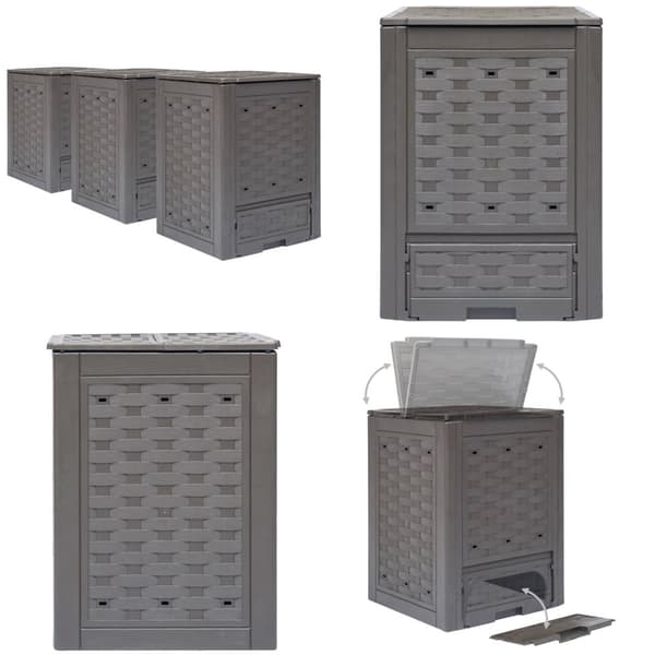 Kompostbeholdere 3 stk. 60 x 60 x 83 cm 900 l brun - Kompostbeholder Til Haven - Kompostbeholdere Til Haven - Home & Living