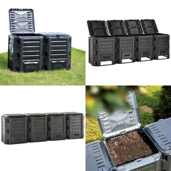 Puutarhan kompostiastia musta 1600 l - Komposti - Kompostit - Home & Living