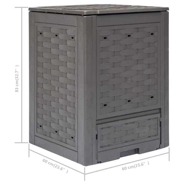Kompostbeholdere 2 stk. 60 x 60 x 83 cm 600 l brun - Kompostbeholder Til Haven - Kompostbeholdere Til Haven - Home & Living